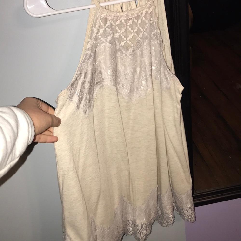 Tank top with lace detailing